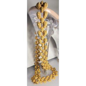 VINTAGE PREMIER DESIGNS GOLD TONE RICE GRAIN NECKLACE DOUBLE CLASP ADJUSTABLE